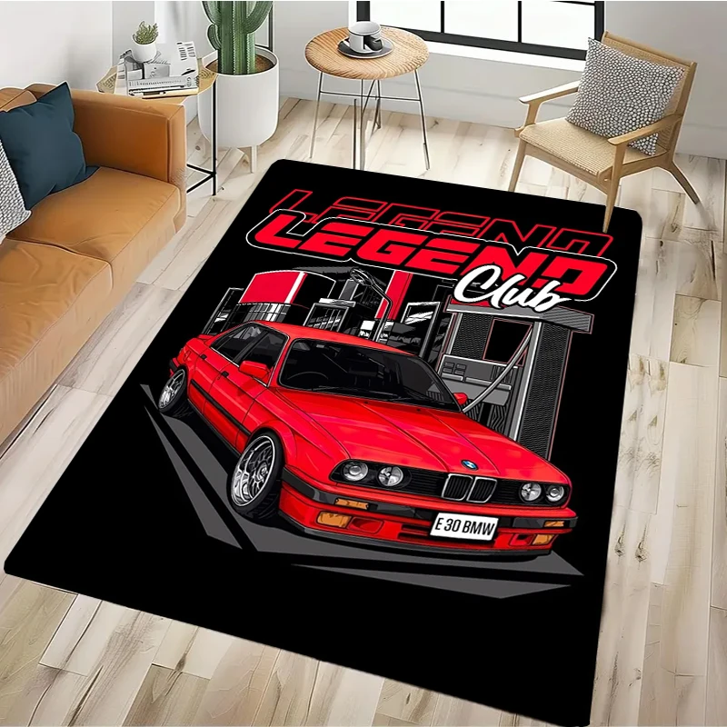 15 Size Cool Racing Car E36 Pattern Artwork Carpet Bedroom Living Room Carpet Kitchen Floor Mat Home Decor Non-Slip Floor Mat