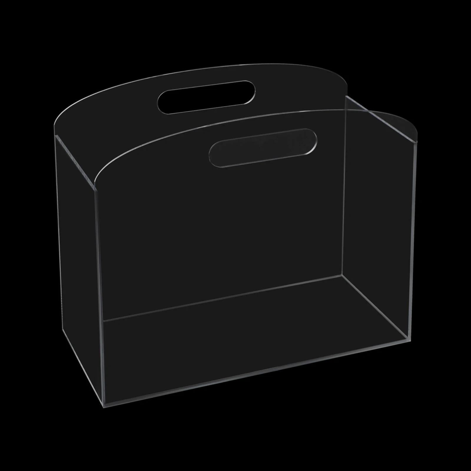 DWIKRYT Porte-revues moderne en acrylique, support à journaux portable avec poignées, boîte de rangement pour dossiers, porte-magazines, temps libre