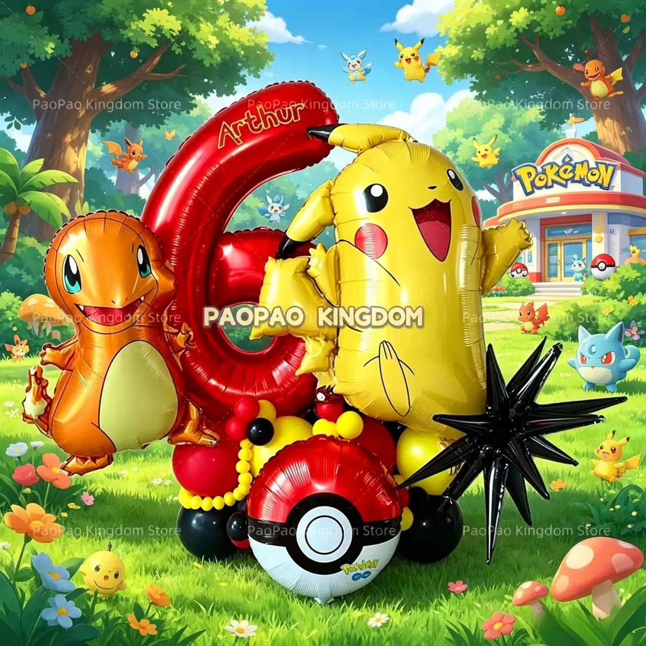 Heißer Cartoon Pikachu Ballon-Set Kindergeburtstag Party Dekorationen Partyzubehör Kit Image