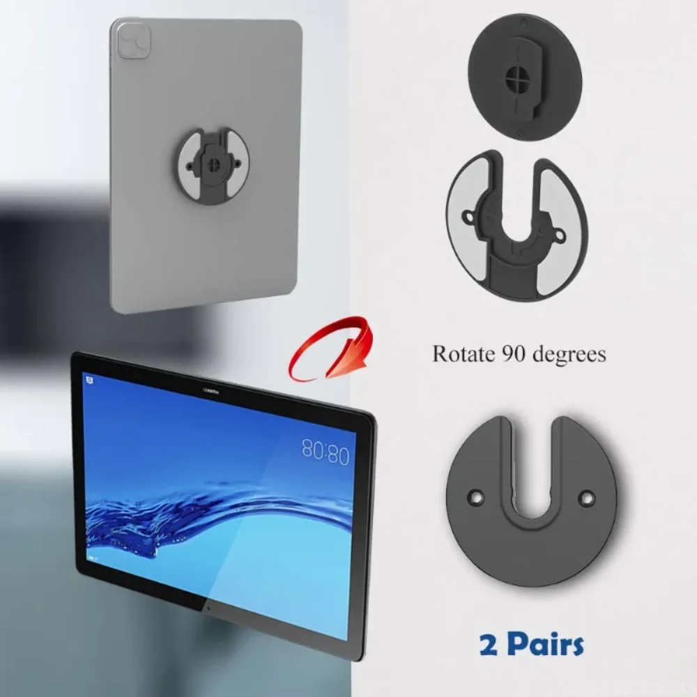 Kit di montaggio a parete per tablet ruotabile a 90°, supporto universale regolabile per iPad, Kindle, E-Reader, Router, TV Box