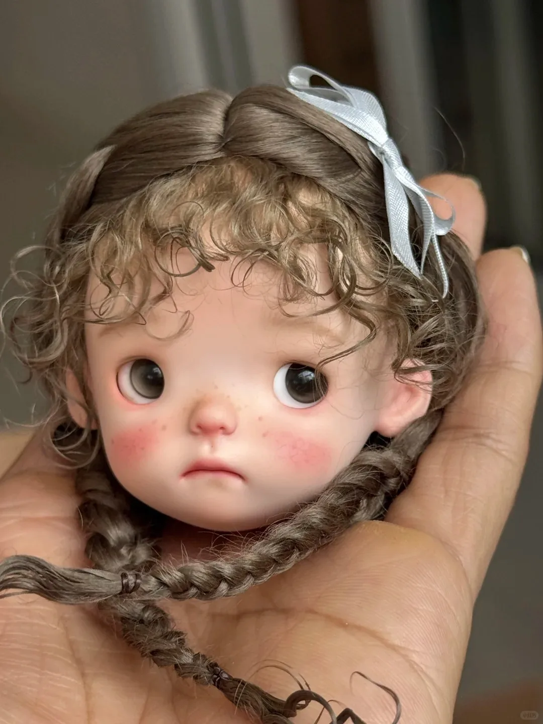 Amber 1/6 SD BJD Puppe Xiaop Doudou Kopf, niedliches, schönes Mädchen, Harzspielzeug, Geschenk, nur der Kopf, hochwertig, nur Kopf-Make-up Image