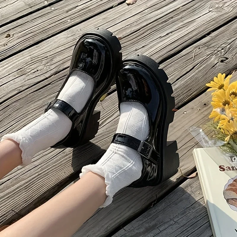 Lolita Schuhe Frauen Japanische Mary Jane Schuhe Frauen Vintage Mädchen Studenten JK Uniform High Heel Plattform Schuhe Cosplay Plus Größe