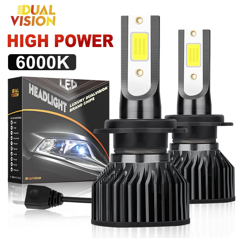 2 Pezzi Mini Lampadine LED H7 per Fari Auto CANBUS 30000LM per Auto H11 H4 Hi/Lo H1 H3 H8 HB3 HB4 HIR2 9005 9006 9012 12V con Ventola Turbo