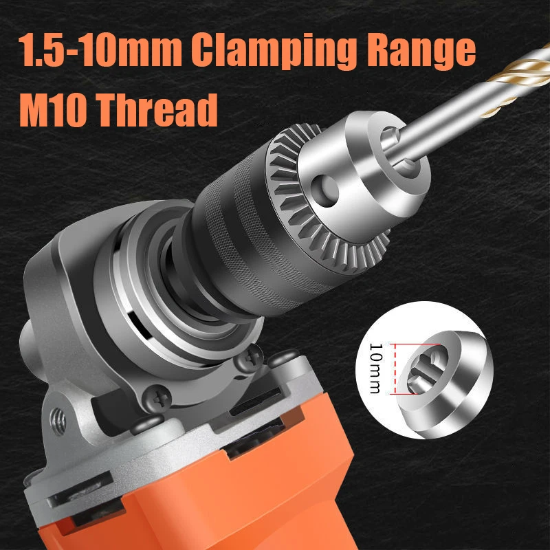 Pinza di conversione per trapano elettrico per smerigliatrice angolare Adattatore per trapano elettrico con supporto per mandrino da 10 mm Converti M10 per smerigliatrice angolare elettrica da 4 "