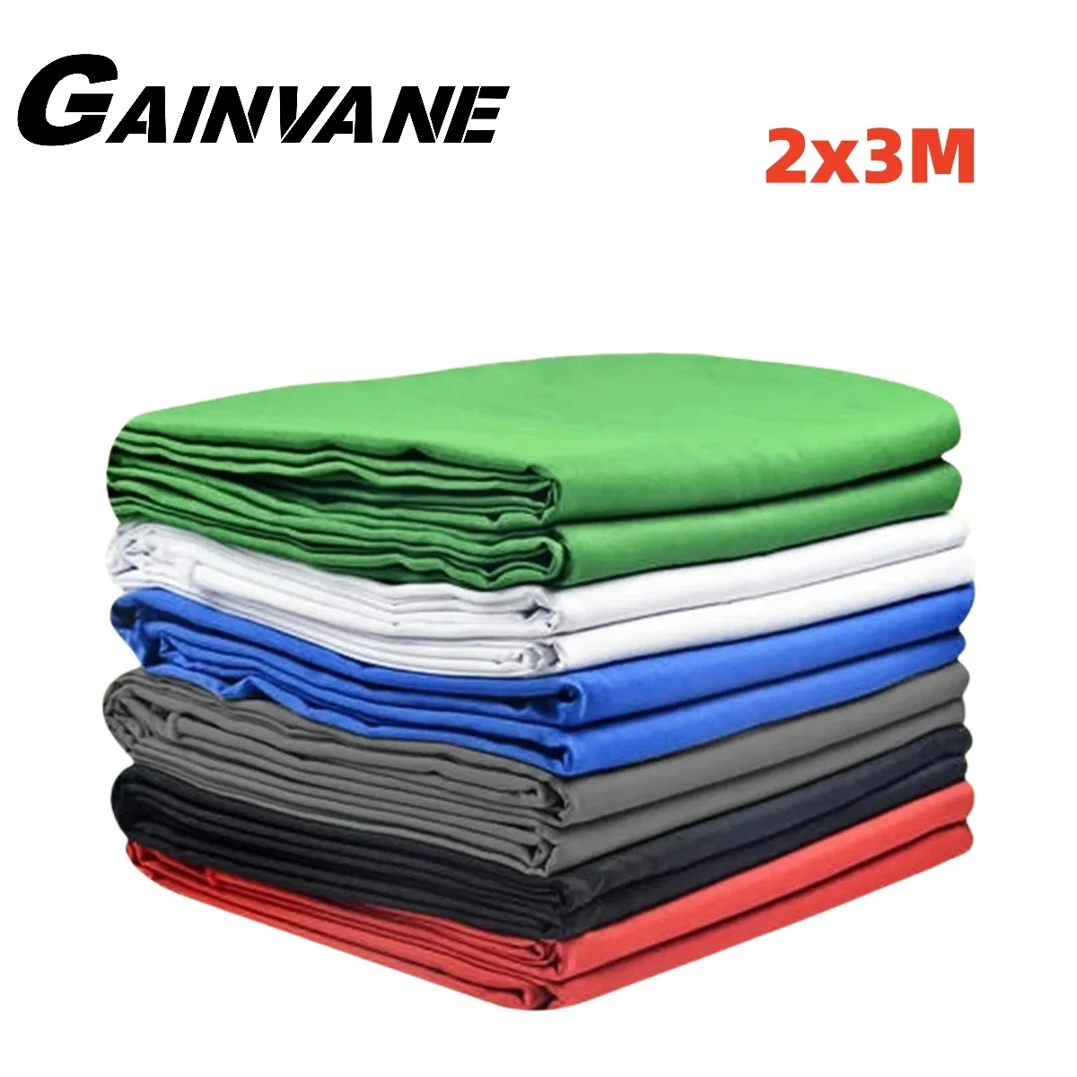 GAINVANE 2x3M Hintergrund für Fotografie Weiß Schwarz Grün Bildschirm Wand Hintergrund Tuch Musselin Baumwolle Chromakey Foto Studio Video Image