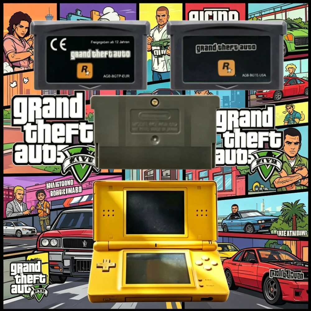 USA/EUR GBA Game Cartridge 32-Bit Video Game Console Card Grand Theft Auto Advance GBA Game 32-Bit Video Game