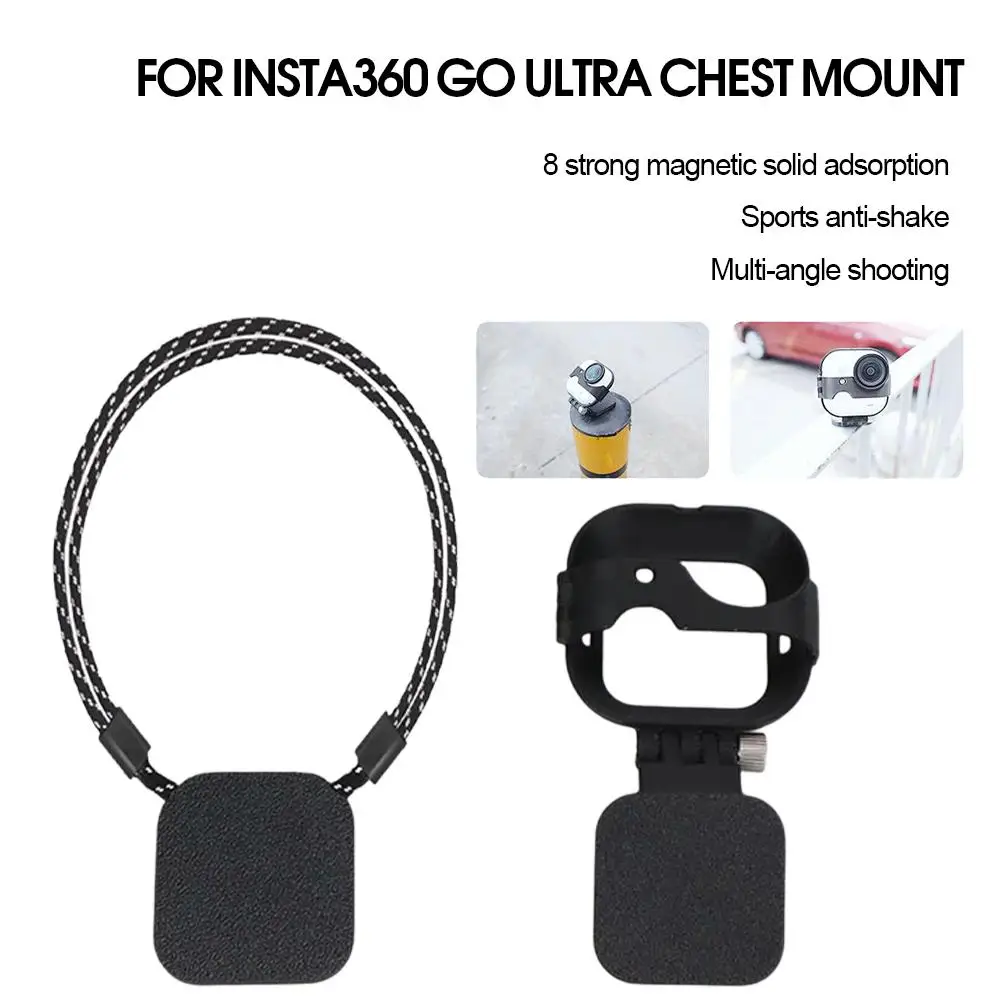 Für Insta360 Gehen Ultra Magnetische Brust Halterung Quick Release Magnetische Action Kamera Halter Halterung Lanyard Käfig Schutz Rahmen Image