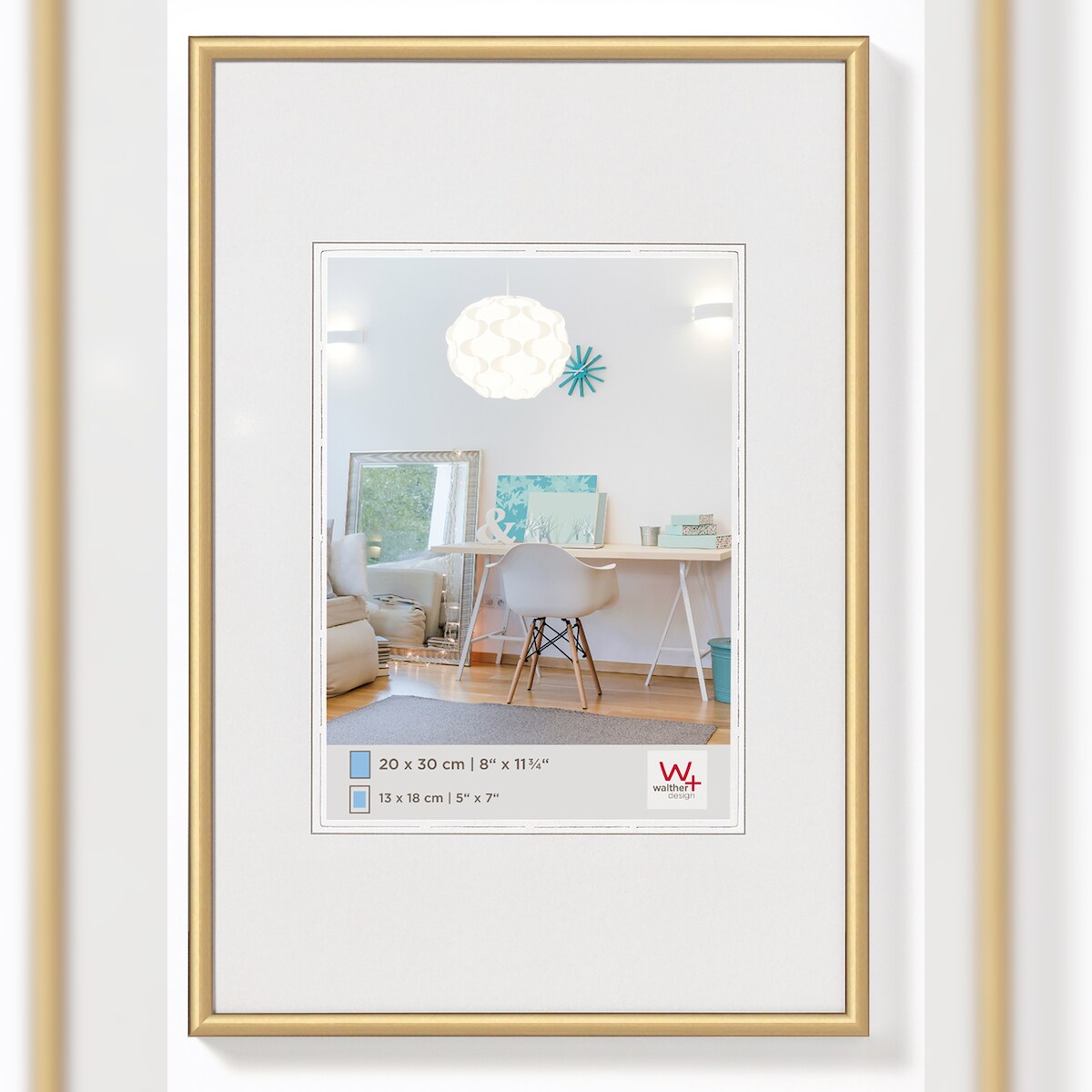 walther + design Lifestyle Kunststoff Bilderrahmen 30x40 cm GOLD Image