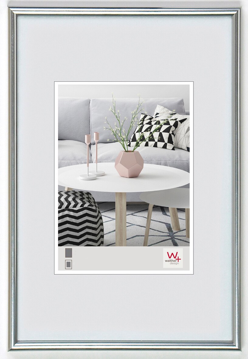 walther + design Galeria Kunststoff Bilderrahmen, silber, 10 x 15 cm Image