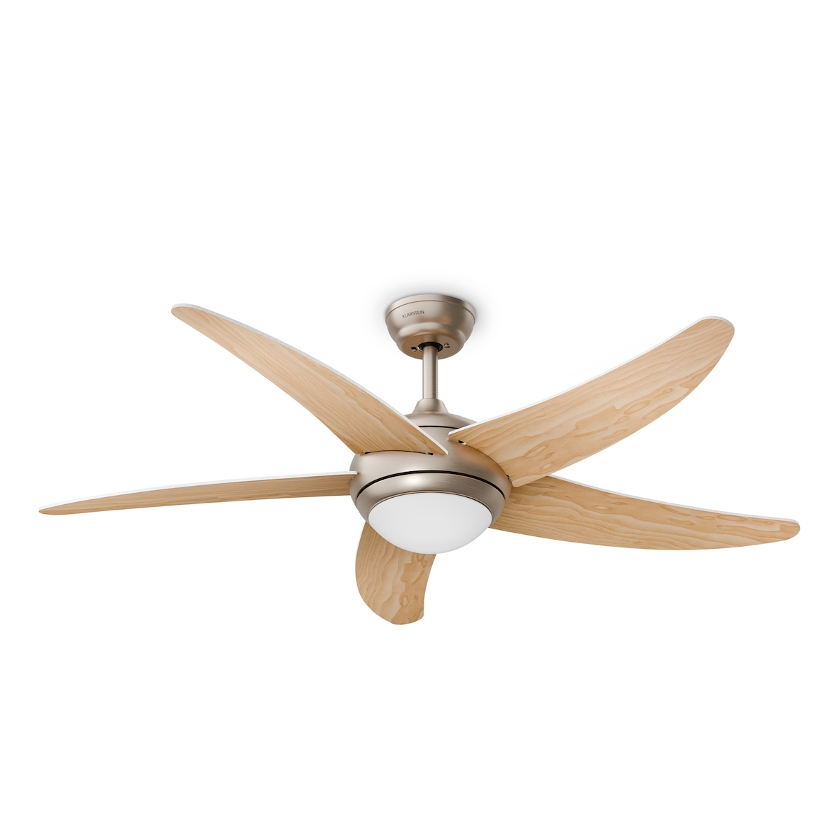 Klarstein Bolero Deckenventilator mit Licht | 132 cm | 35 W | Leiser Betrieb | Holz Ahorn 132 Image