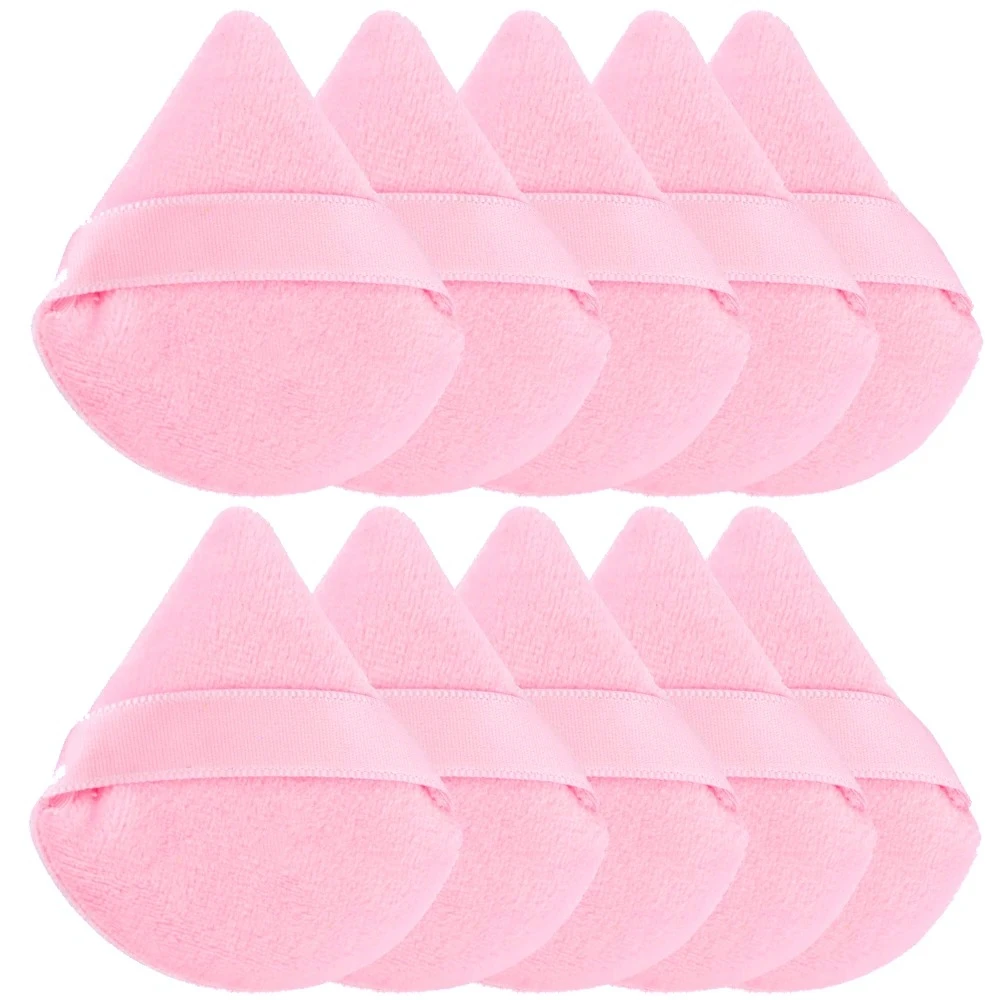 1/2/3/6 Stück Dreieckiger Samt-Puderquaste für Gesicht und Augen, Kosmetik-Make-up-Tool, Wiederverwendbarer Waschbarer Mini-Puderquaste, Zubehör Image