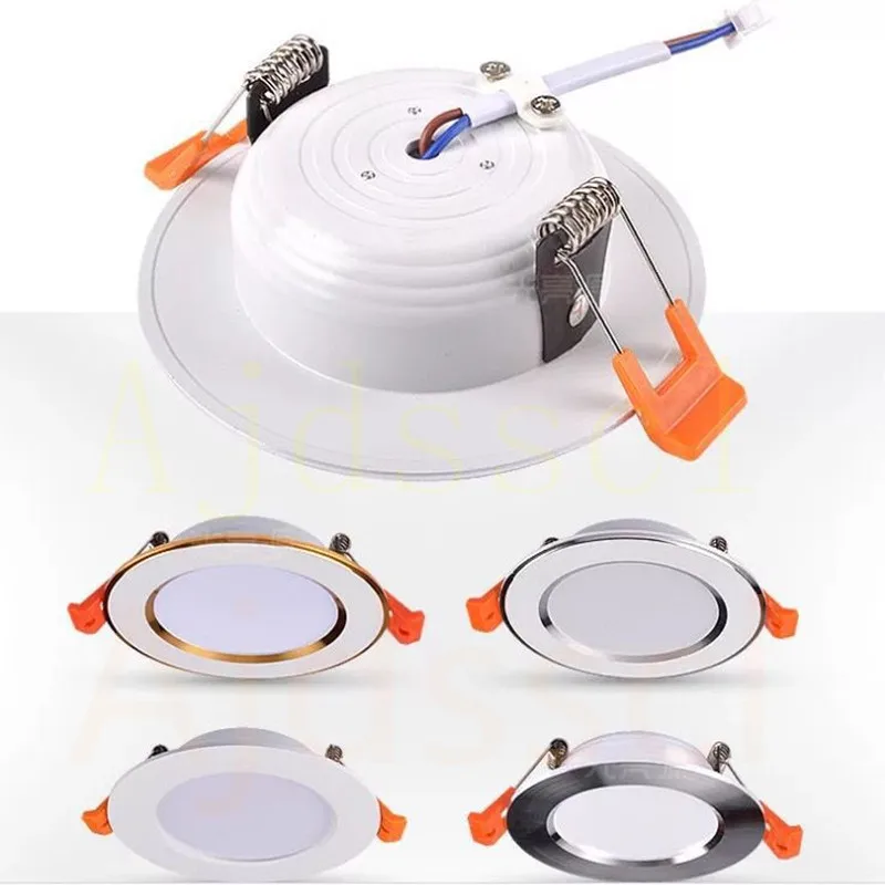 LED-Downlight, 220 V, Spot, drei Farben, dimmbar, 5 W, 7 W, 9 W, 12 W, 15 W, Einbau-LED-Decken-Downlight-Licht, kalt, warmweiß