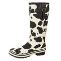 Evercreatures Womens Cow Wellington Boots 10COW04 Off-White Print 4 UK, 37 EU Regular