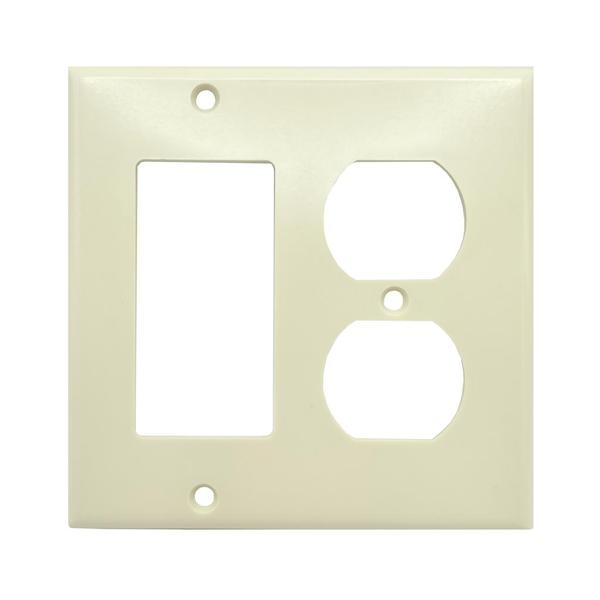 Leviton 77911 - LEVITON 001-80455-I WALLPLATE 2-GANG (IVORY) Wall Plates