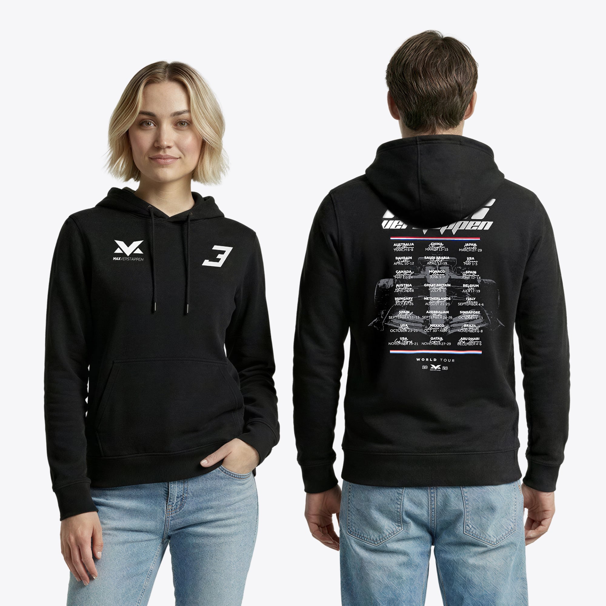 Sweat à capuche MV World Tour - Noir - unisexe Taille: M