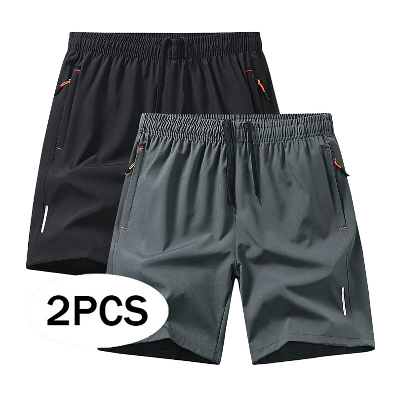 Men's Active Shorts Casual Shorts Athletic Short Pocket Elastic Waist Plain Solid Color Plain Solid Quick Dry Breathable Above Knee Outdoor Gym Training Sports Sport BlackKhaki BlueSky Blue