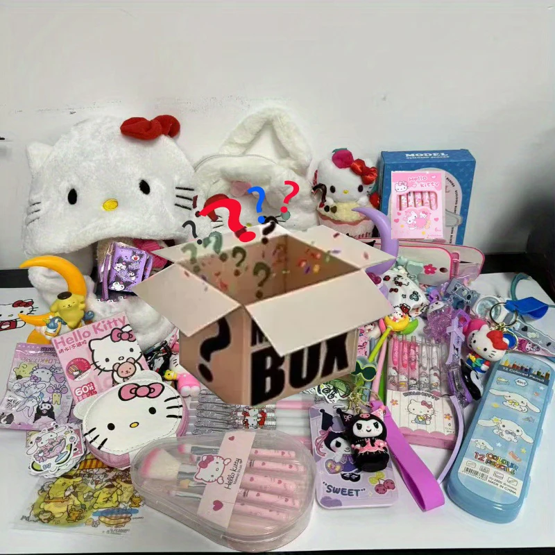 5-50 Stück Sanrio zufällige mysteriöse Dekompressionsspielzeugtaschen, Hello Kitty Kuromi, 300 verschiedene Stile von Puppen und Ornamenten