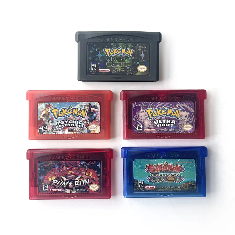 USA Version Rom Hack English Pokemon lazarus ultra violet run & bun unbound cart GBA Game Cartridge Video Game Console for gba