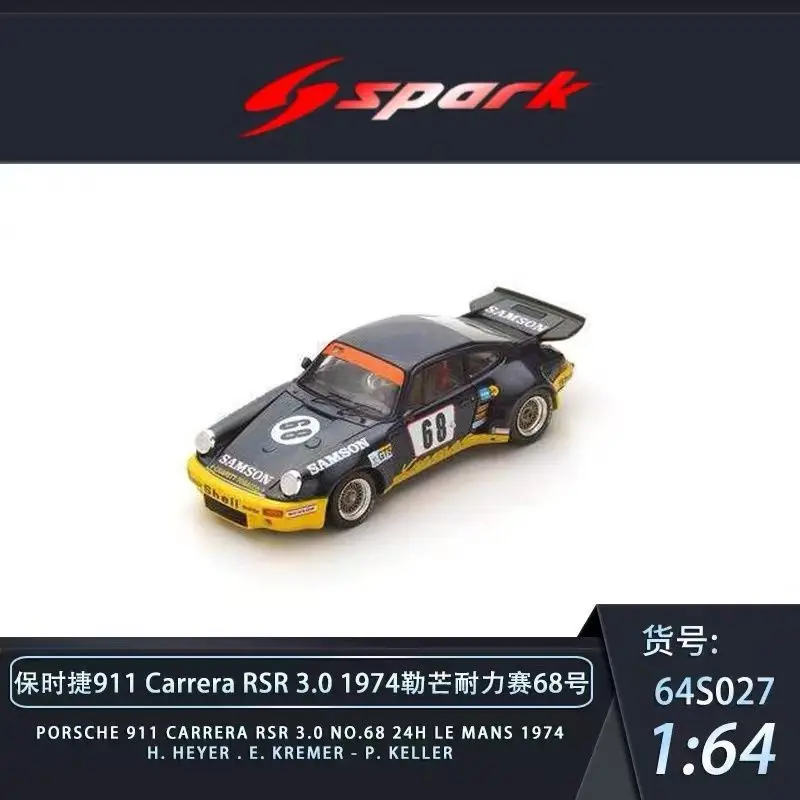 Spark 1:64 Porsche 911 RSR Grün Dinosaur Carrera 3.0 Le Mans Langstreckenrennwagen Legierung Druckguss-Automodell