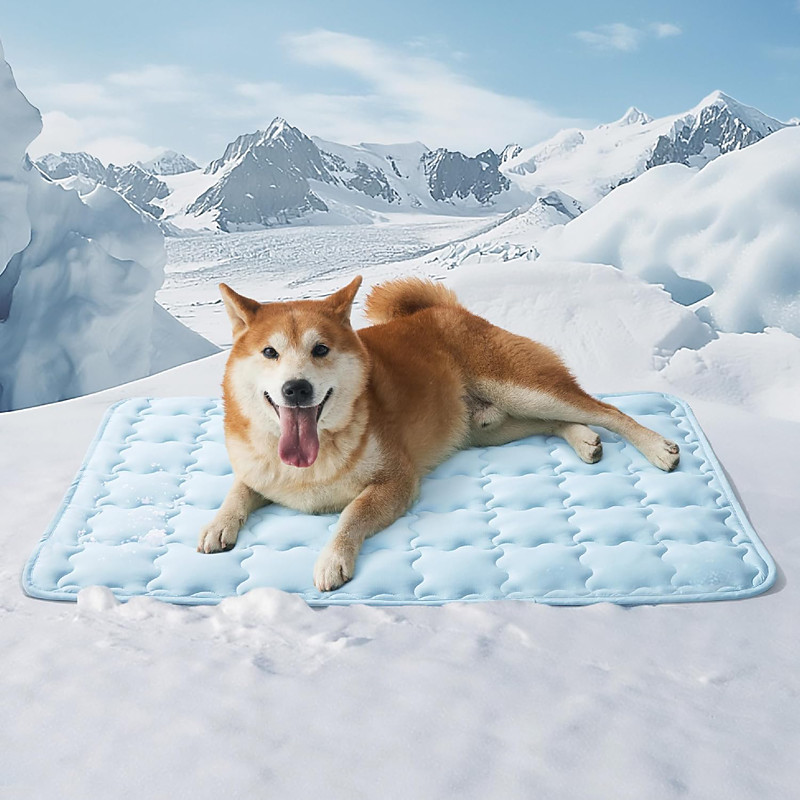 Dog Cooling Mat Pet Cooling Pad for Dogs and Cats Ice Silk Summer Cooling Pet Bed Mat Washable Breathable Non Slip Cat Dog Crate Mat for Indoor Outdoor Sofa Floor