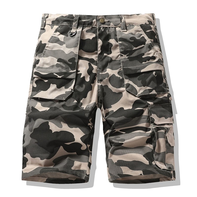 Men's Tactical Cargo Cargo Shorts Shorts Casual Shorts Hiking Shorts Multi Pocket Camouflage Knee Length Outdoor Streetwear Camping Fashion Streetwear Khaki Army Green Inelastic