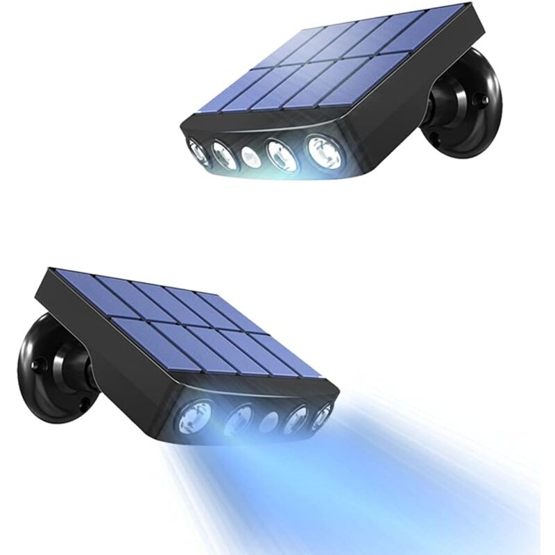 Luce Solare Per Esterni, [2 Pezzi] Luce Solare Per Esterni Con Sensore Di Movimento, Faretto Solare Per Esterni A 360° [1200 Mah] Luce Solare Per Esterni Impermeabile Per Giardino, Nero