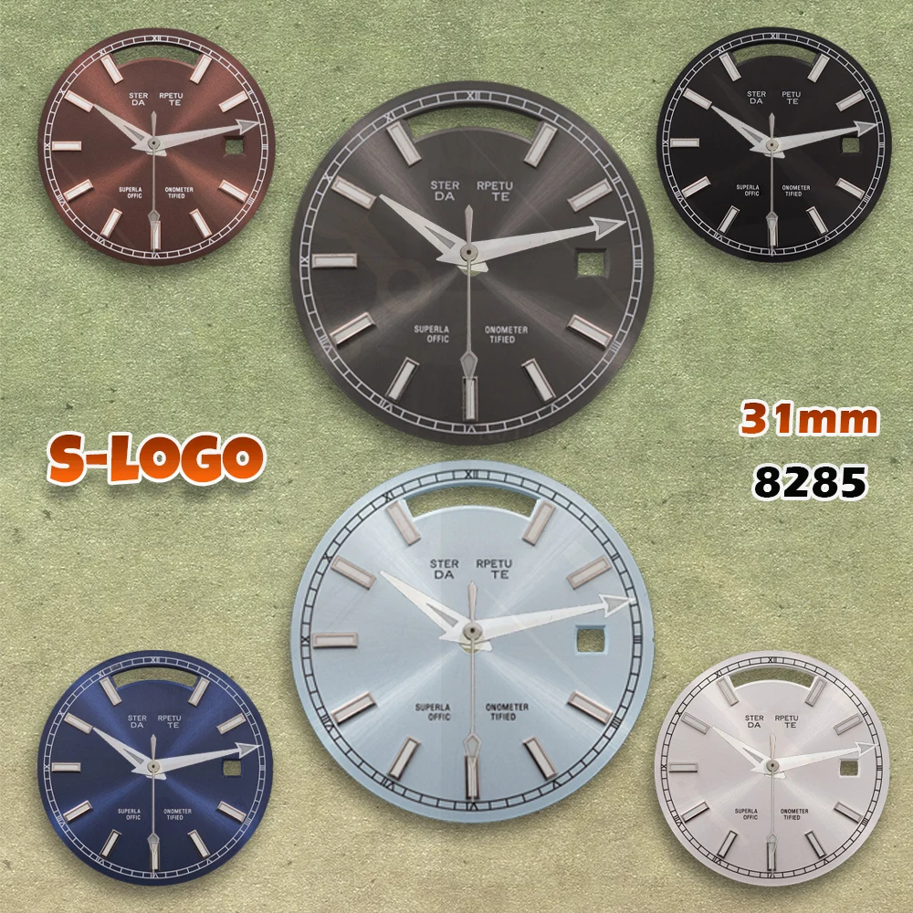 NG S Logo 31mm Journal Green Gradient Dial Fit 8285 Movement Green Luminous Watches Herrenuhr Modifikationszubehör Reparatur Image