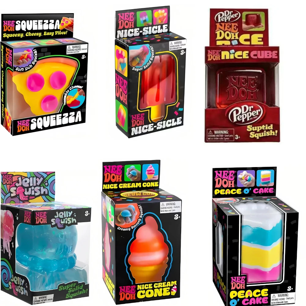 Schylling Needoh Nice Cube Sensorischer Würfel Nice-Sicle Stressabbau-Quetschwürfel Anti-Angst-Quetschobjekt für Konzentration bei ADHS-Überleidern Image