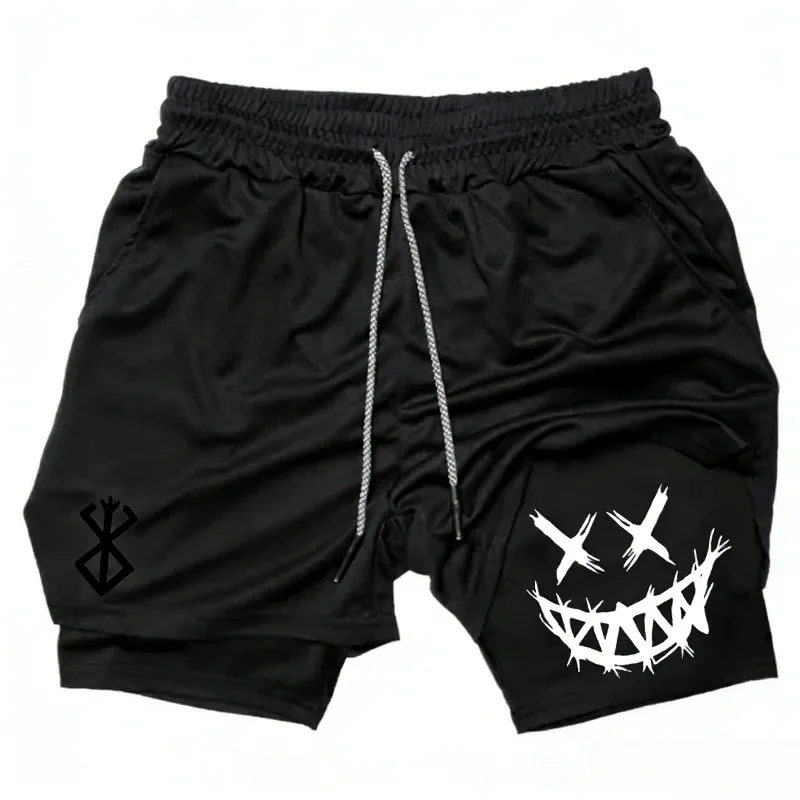 Kompressions-Herren-2-in-1-Sportshorts mit Doppelschicht für Laufen und Fitness, Schnelltrocknend und Atmungsaktiv, Multifunktional Feuchtigkeitsableitend Image