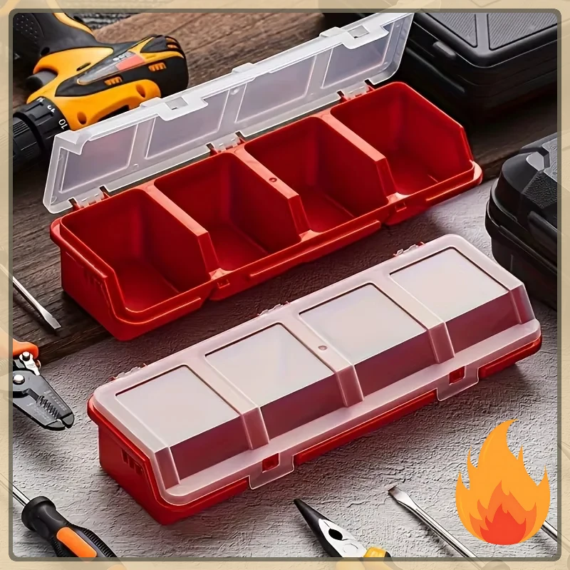 Boîte de rangement multi-compartiments en plastique durable, petite boîte de rangement pour vis, quincaillerie, bijoux, organisateur de bureau