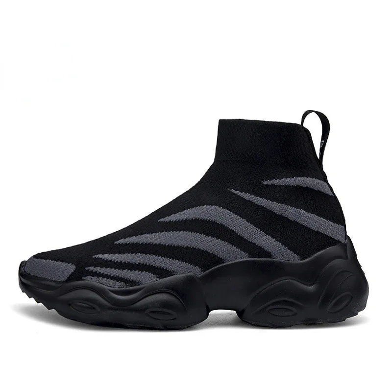 Männer Laufschuhe Große Größe Turnschuhe Dicke Sohle High Top Sport Schuhe Straße Hip-Hop Casual Socke Schuh Retro ball Schuhe Männlichen 38-48