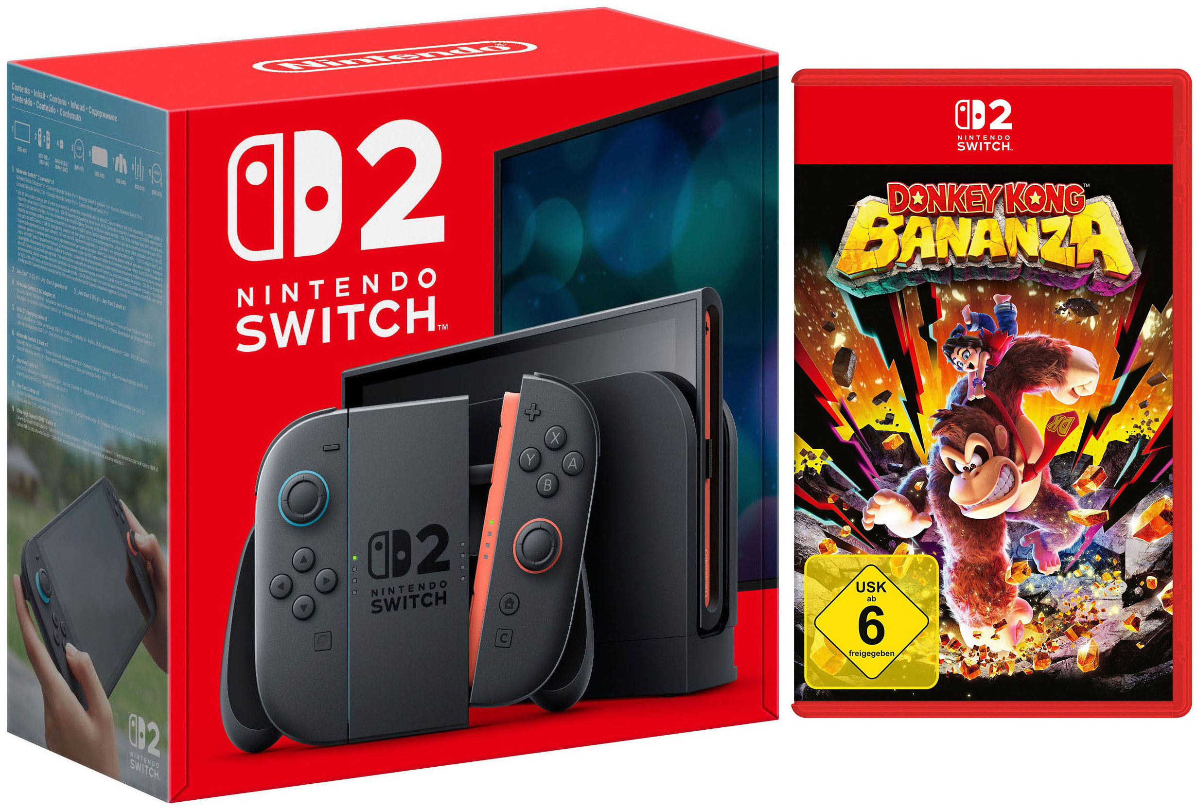 NINTENDO SWITCH 2 Konsolen-Set "Switch 2 inkl Donkey Kong Bananza", schwarz, B:27,2cm H:11,6cm T:1,39cm, Spielekonsolen