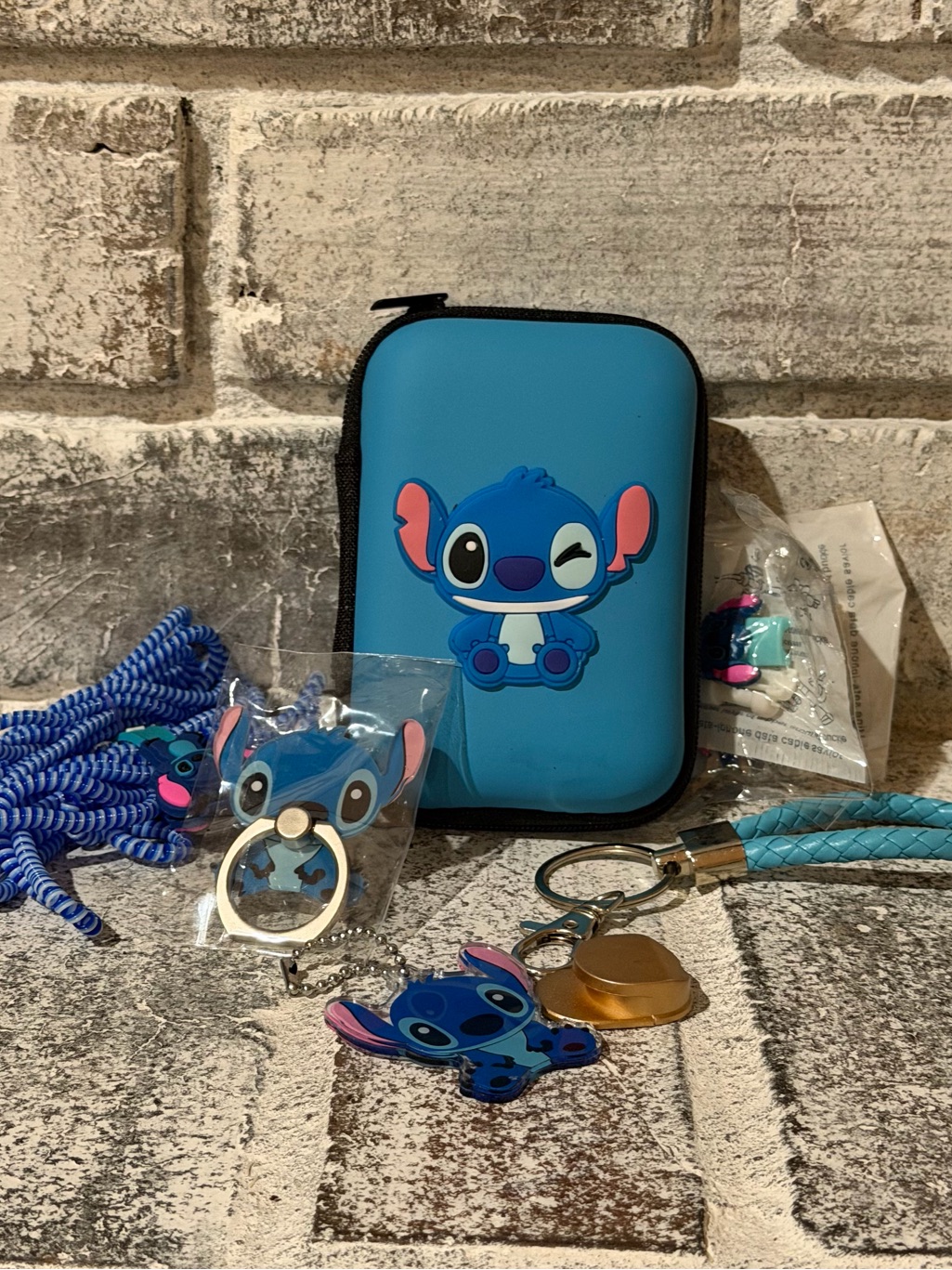 Disney Cell Phones & Accessories | Disney Stitch Phone Accessory Kit | Cute Phone Extras & Charger Cord Protector | Color: Blue/Pink | Size: Os