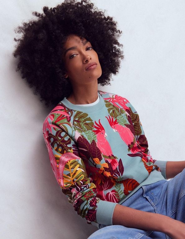 Emi Printed Sweatshirt - Blue - Boden Sweats