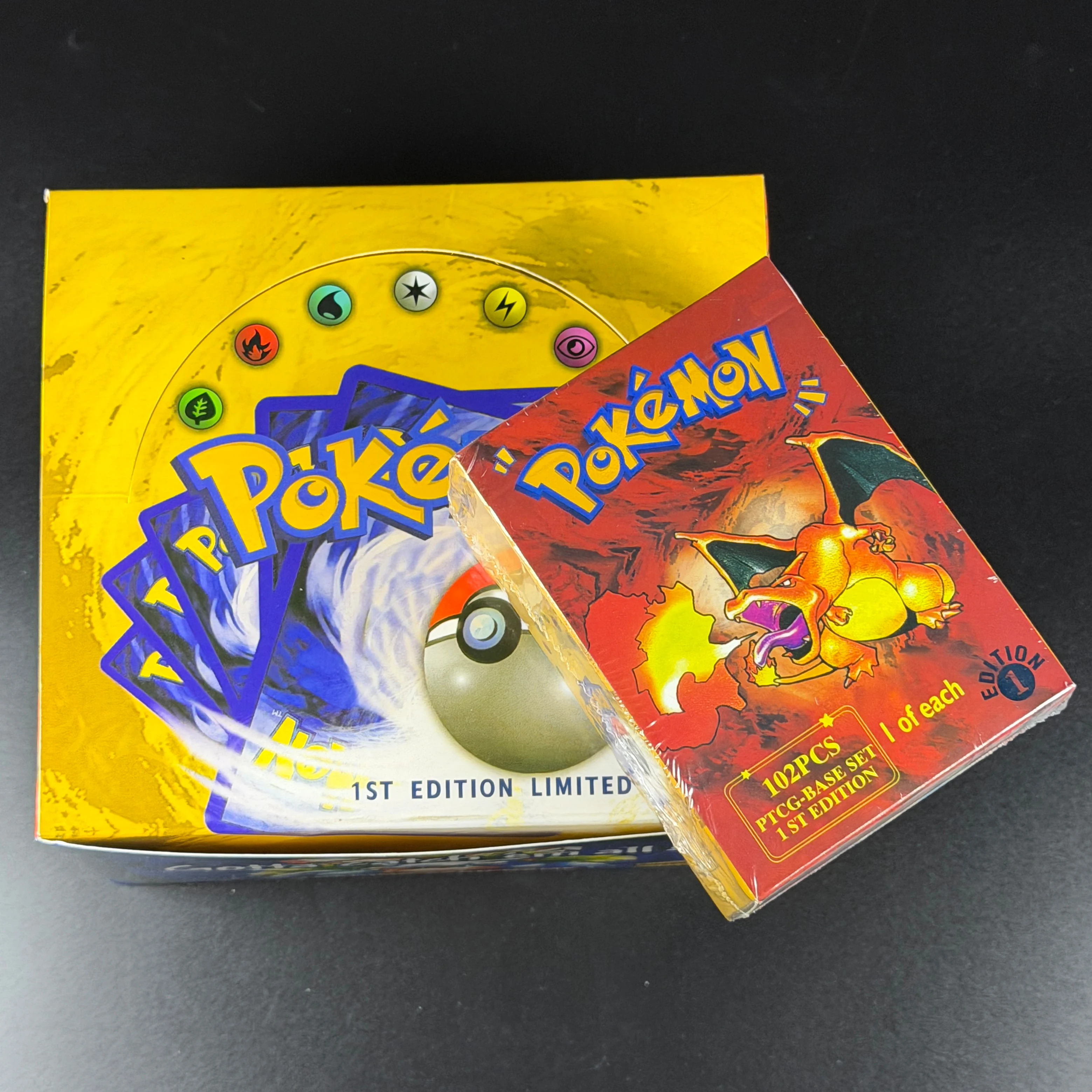PKM Booster Box 1ST ED Komplettset/Booster Comp Pack Ghost Rare Vintage HR Mewtwo Mew Beedrill Onix Proxy Sammelkarte Image