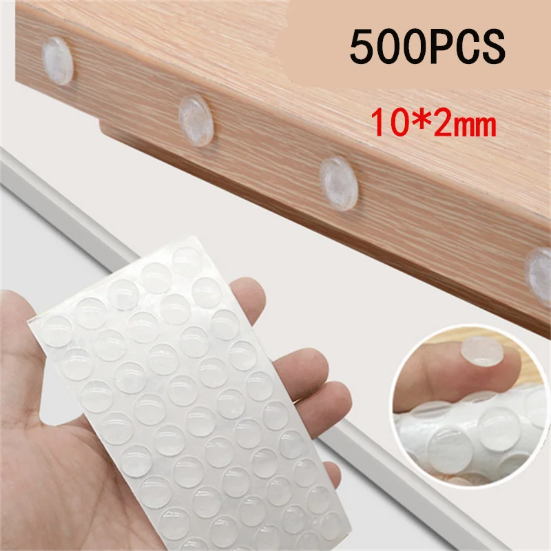 100/200/500PCS Selbstklebende Türstopper Gummi Dämpfer Puffer Schrank Stoßstangen Silikon Möbel Pads Kissen Schutz Pads Image