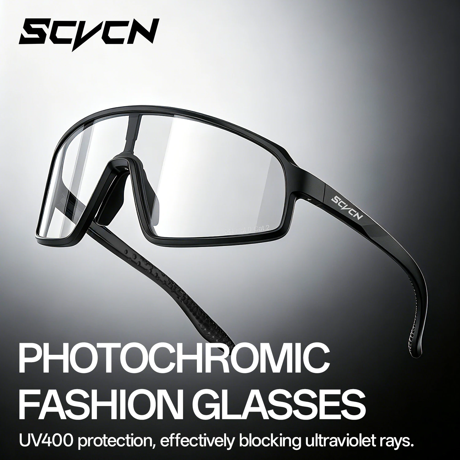 SCVCN Trendige Photochrome Brille Radsport-Sonnenbrille für Herren UV400 Schutz Sportbrille MTB Outdoor-Brille Fahrrad UV400 Damen Wanderbrille Image