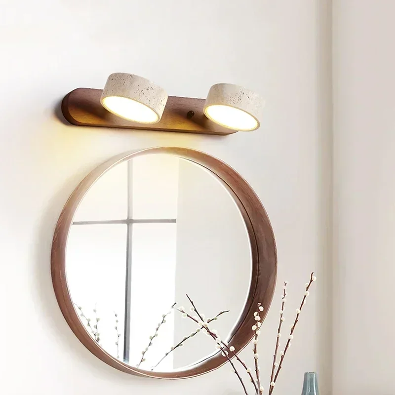 Japanische Wabi Sabi Kreative Neue Runde LED Wandleuchte Dekoration Badezimmer Waschbar Schminktisch Spiegel Frontlampen