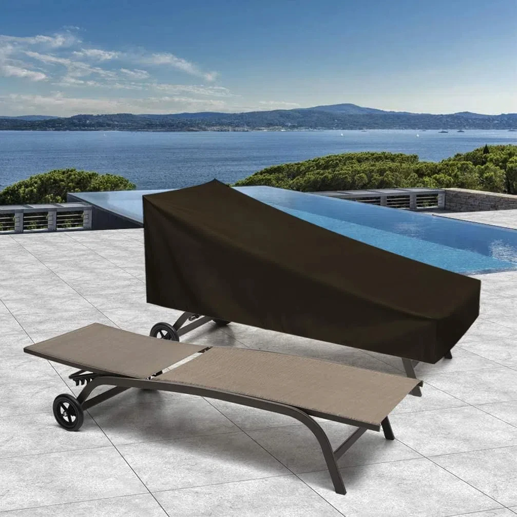Wasserdichte Terrassen-Chaiselounge-Abdeckung, robuste Pool-Lounge-Sessel-Abdeckungen für stapelbare Außenkissen und Gartenmöbel