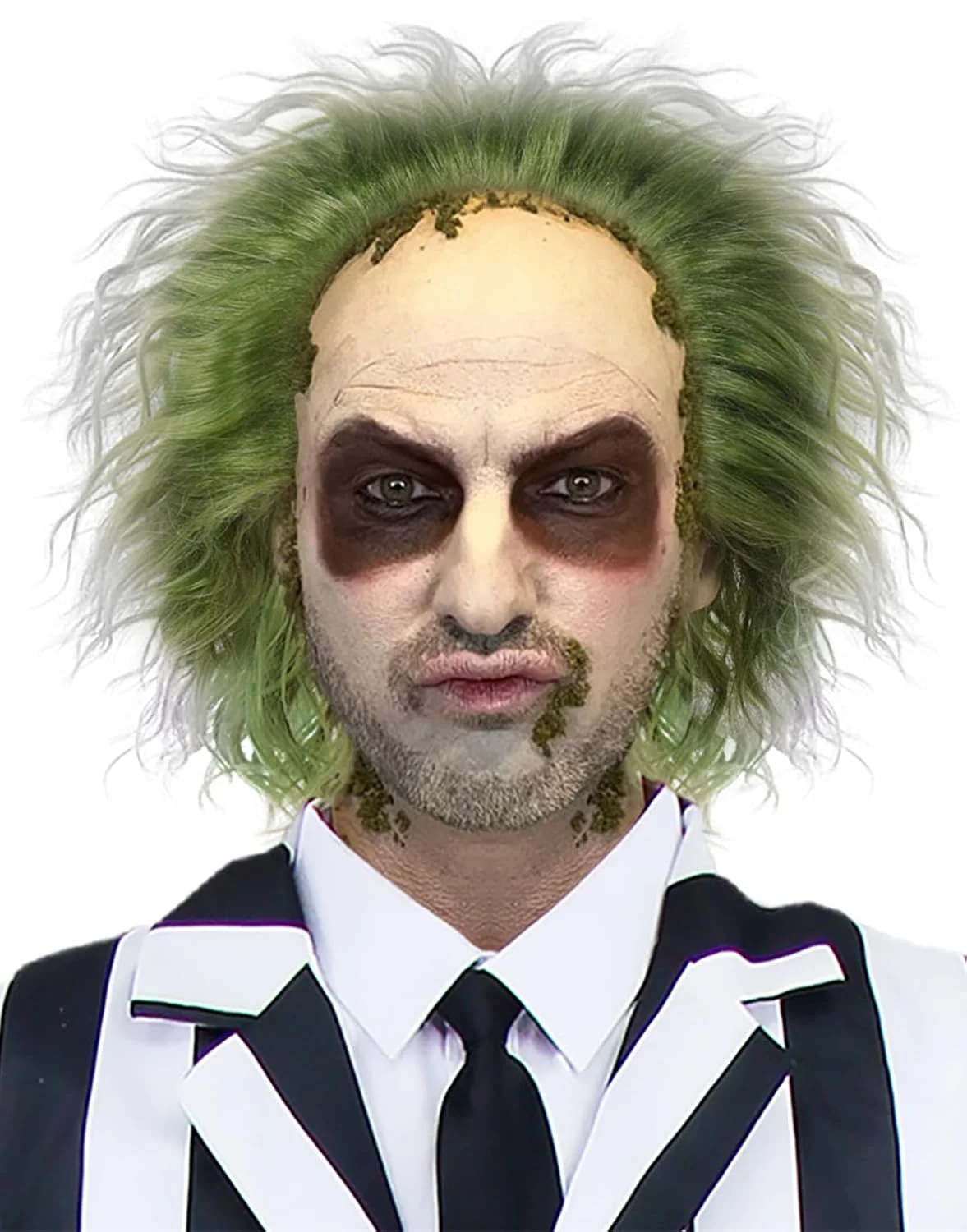 Grüne Perücke mit Glatzkappe, Clown-Perücke, kurze lockige Perücke, grüne, flauschige, gewellte Perücke, Party-Cosplay-Perücken, Halloween, synthetische Perücke für Männer Image
