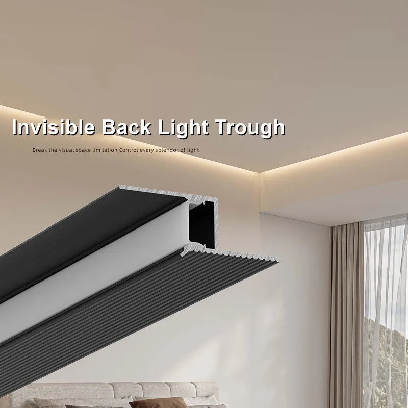 Z/T-Form LED-Decke Aluminium profil schmal aufgehängt linear Wohnkultur harte Leiste Licht unsichtbare Hintergrund beleuchtung durch Lampen 12/24V Image