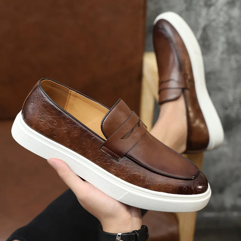 Casual Leder Schuhe Männer Sommer Atmungsaktive Britischen Stil Faulenzer männer Neue Business männer Casual Designer Schuhe Große Größe 38-46