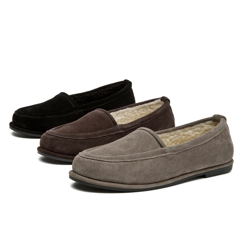 AIYUQI frauen Winter Loafers Anti-slip slip-on pelz gefütterte frauen schuhe Plus-größe echtes leder Mary Jane fahren schuhe weibliche