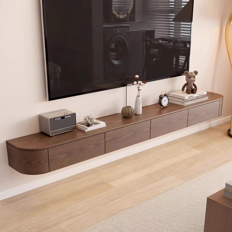Meubles de salon, table basse design moderne, meuble TV suspendu en bois massif, meuble TV mural créatif avec rangement