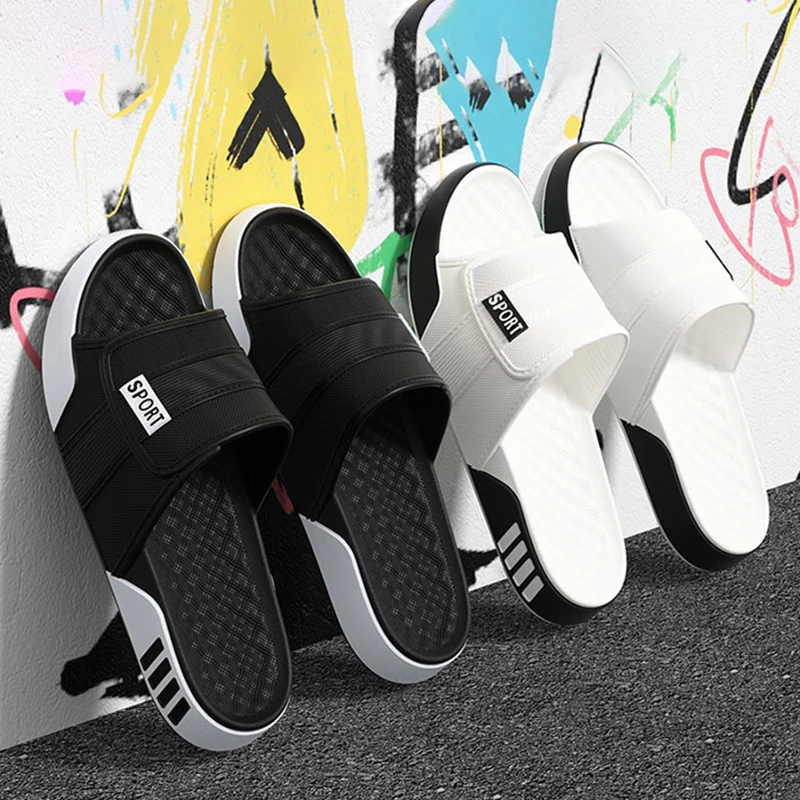 Große Größen 40-47 Weiche Sohle Sport-EVA-Hausschuhe Herren Sommer Mode Indoor Outdoor Haus-Pantoffeln Streetwear Sandalen