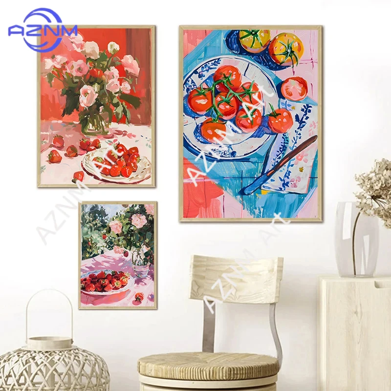 Austern, Sardinen, Pizza, Cocktail, köstliche Speisen, Poster, Leinwanddruck, Vintage-Wandkunst, Bild für Küche, Heimdekoration, Geschenke Image