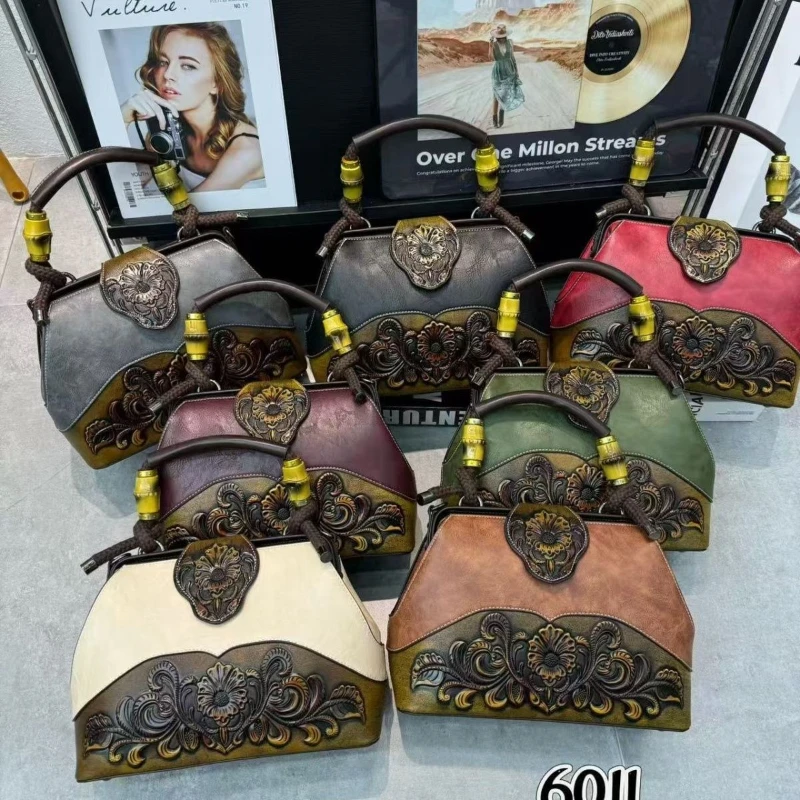 Le nouveau Style ethnique en relief peau de vache Boston sac mode sac à main femmes à la mode sacs à bandoulière mères haut de gamme femmes paquet