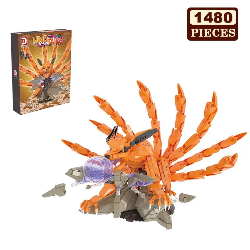 DK5012 1480PCS Orange Tailed Beast Berühmte Anime Film Charakter Kleine Partikel Bausteine Sammeln Modell Spielzeug Geschenk Set Image