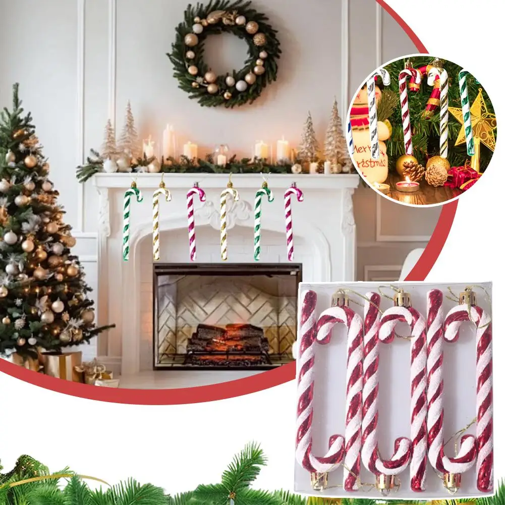 6 Teile/schachtel Mini Cane Weihnachten Baum Dekoration Riesige Zuckerstangen Neuheit Weihnachten Cane Sticks Neue Jahr Party Baum Ornamente Liefert Image