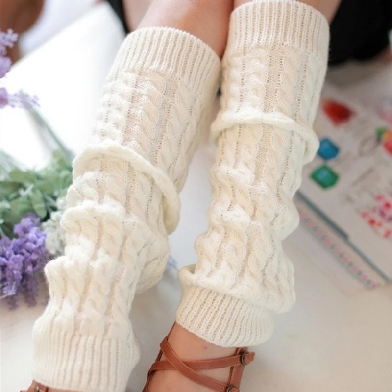 4-teiliges Set Koreanische Gestrickte Gestapelte Socken Damen Warme Beinwärmer Schlanke Bein- und Fußabdeckungen JK Neuer Stil Wadenlange Socken für Outdoor-Sport Image